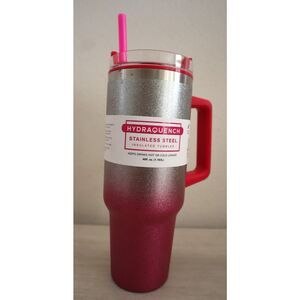 Hydraquench Pink Ombre Stainless Steel Insulated Tumbler w/Straw, 40 Oz